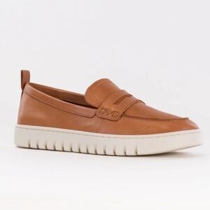 Vionic Tan Leather Slip-On Penny Loafer